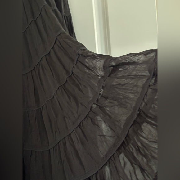 All Saints Black Eva Tiered‎ Midi Skirt - Picture 7 of 12